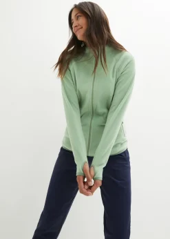 bonprix bonprix Chaqueta polar con bolsillos con cremallera Verde pino Online
