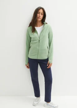 bonprix bonprix Chaqueta polar con bolsillos con cremallera Verde pino Online