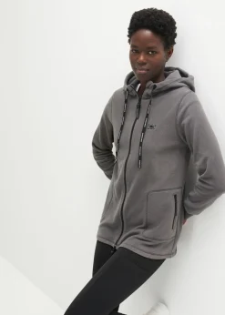 bonprix bonprix Chaqueta polar con bolsillos con cremallera pizarra Outlet