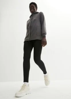 bonprix bonprix Chaqueta polar con bolsillos con cremallera pizarra Outlet