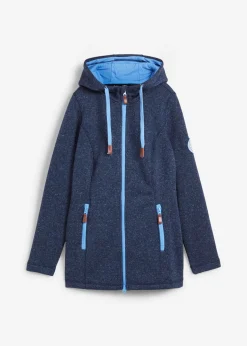 bonprix bonprix Chaqueta polar con capucha azul marino moteado Discount