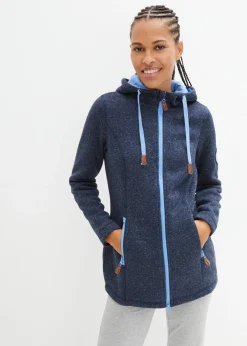 bonprix bonprix Chaqueta polar con capucha azul marino moteado Discount