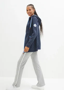 bonprix bonprix Chaqueta polar con capucha azul marino moteado Discount