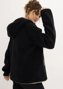 bonprix bonprix Chaqueta polar con capucha Negro Clearance