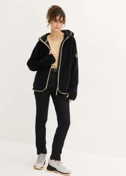bonprix bonprix Chaqueta polar con capucha Negro Clearance