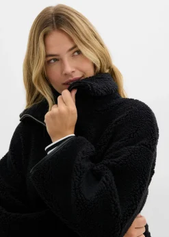 bonprix bonprix Chaqueta polar con corte holgado Negro New