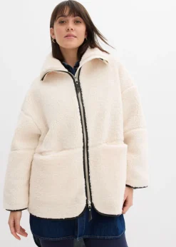 bonprix bonprix Chaqueta polar con corte holgado blanco perla Hot