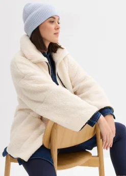 bonprix bonprix Chaqueta polar con corte holgado blanco perla Hot