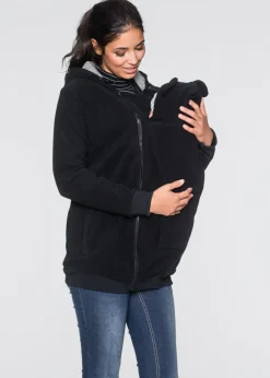 bonprix bonprix Chaqueta polar premamá/de porteo Negro Discount