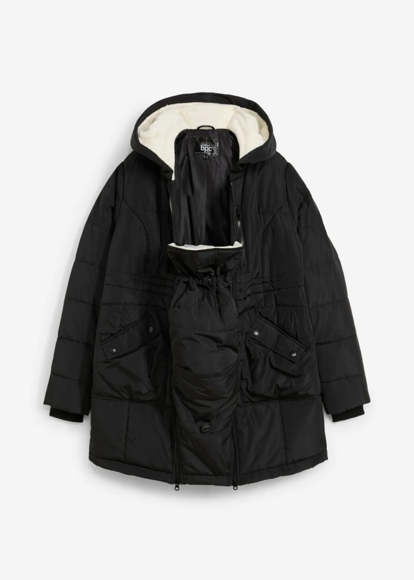 bonprix bonprix Chaqueta premamá 3 en 1 con inserto de porteo Negro Best