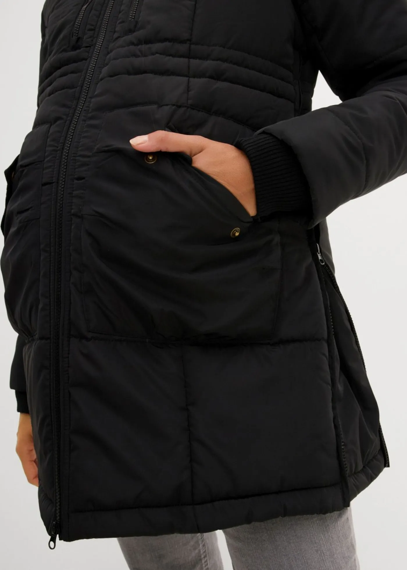 bonprix bonprix Chaqueta premamá 3 en 1 con inserto de porteo Negro Best