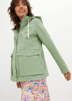 bonprix bonprix Chaqueta premamá 3 en 1 con inserto de porteo Verde musgo/blanco Clearance