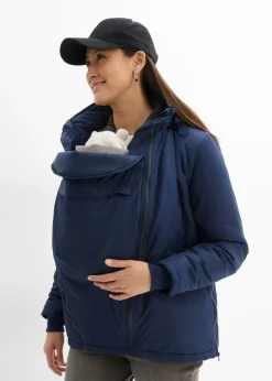 bonprix bonprix Chaqueta premamá 3 en 1 con inserto de porteo Azul marino Outlet
