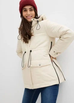 bonprix bonprix Chaqueta premamá de porteo 6 en 1 con forro polar extraíble Beige-negro Hot