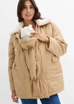 bonprix bonprix Chaqueta premamá de porteo 6 en 1 con chaleco desmontable Camel mate Clearance