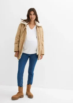 bonprix bonprix Chaqueta premamá de porteo 6 en 1 con chaleco desmontable Camel mate Clearance