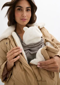 bonprix bonprix Chaqueta premamá de porteo 6 en 1 con chaleco desmontable Camel mate Clearance