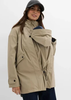 bonprix bonprix Chaqueta premamá impermeable 6 en 1 con inserto de porteo y chaqueta polar desmontable Beige-negro Outlet