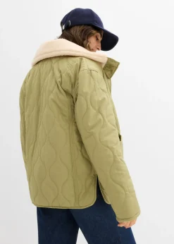 bonprix bonprix Chaqueta premamá ligera 3 en 1 con forro polar e inserto de porteo Verde caqui Outlet