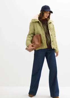 bonprix bonprix Chaqueta premamá ligera 3 en 1 con forro polar e inserto de porteo Verde caqui Outlet