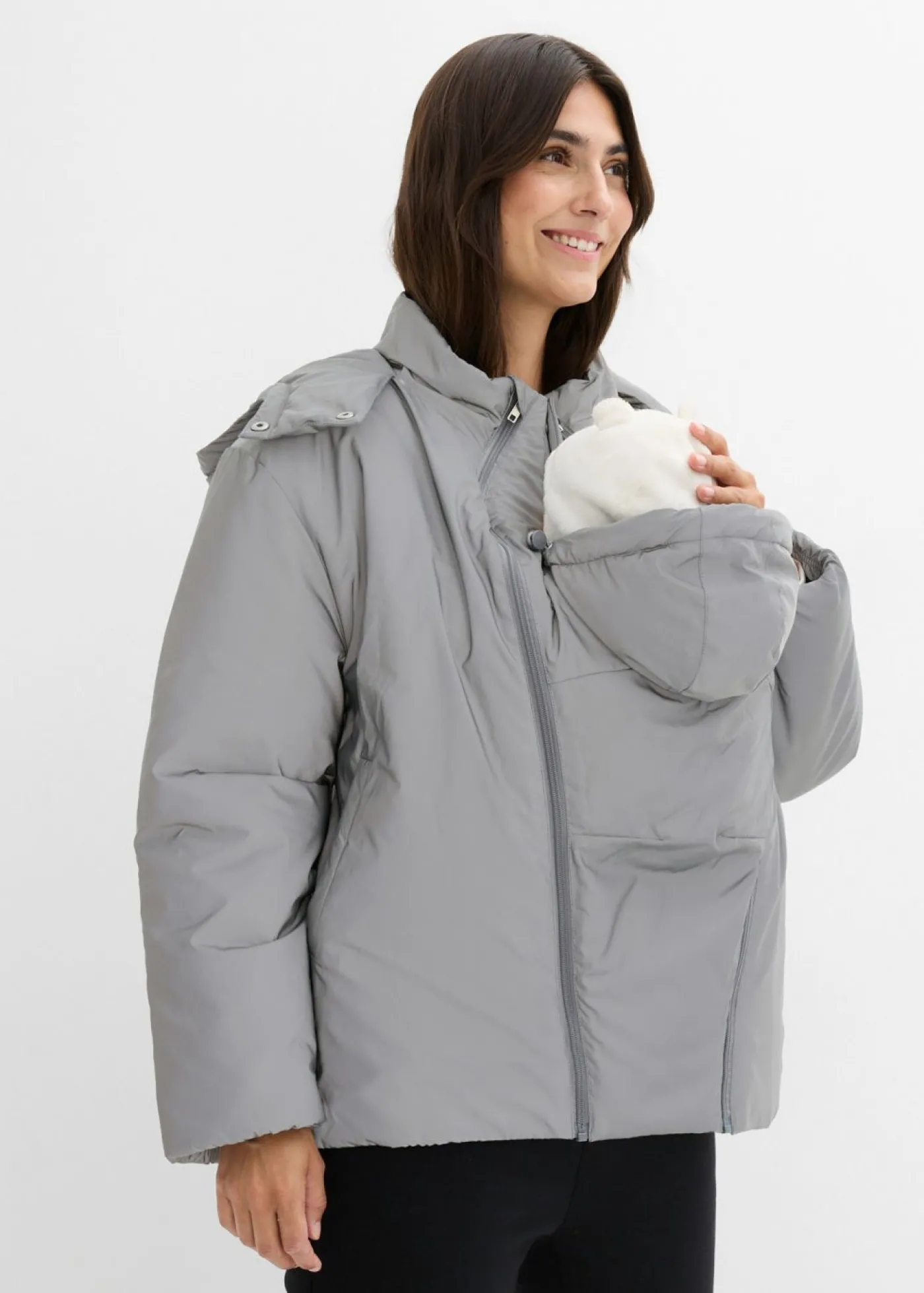 bonprix bonprix Chaqueta premamá reflectante 3 en 1 con inserto para porteo y para el embarazo Gris Online