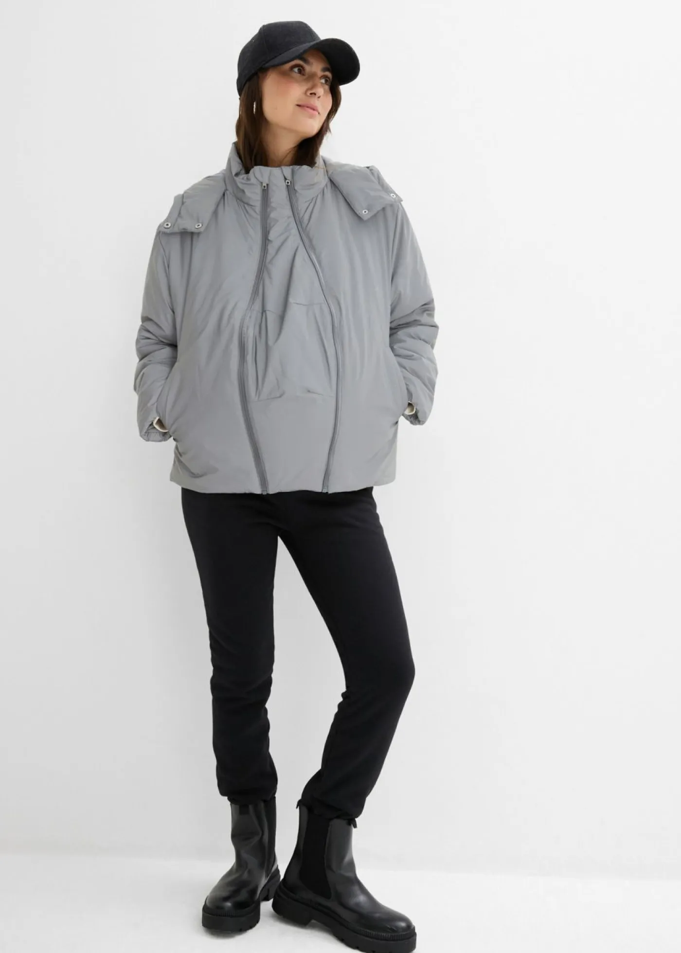 bonprix bonprix Chaqueta premamá reflectante 3 en 1 con inserto para porteo y para el embarazo Gris Online
