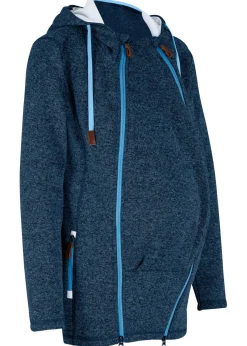 bonprix bonprix Chaqueta premamá/de porteo de tejido polar azul oscuro-azul medio moteado Best