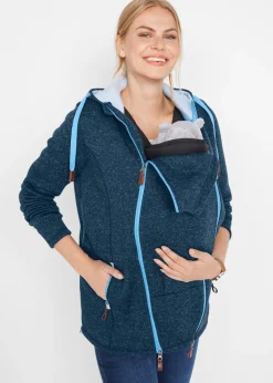 bonprix bonprix Chaqueta premamá/de porteo de tejido polar azul oscuro-azul medio moteado Best