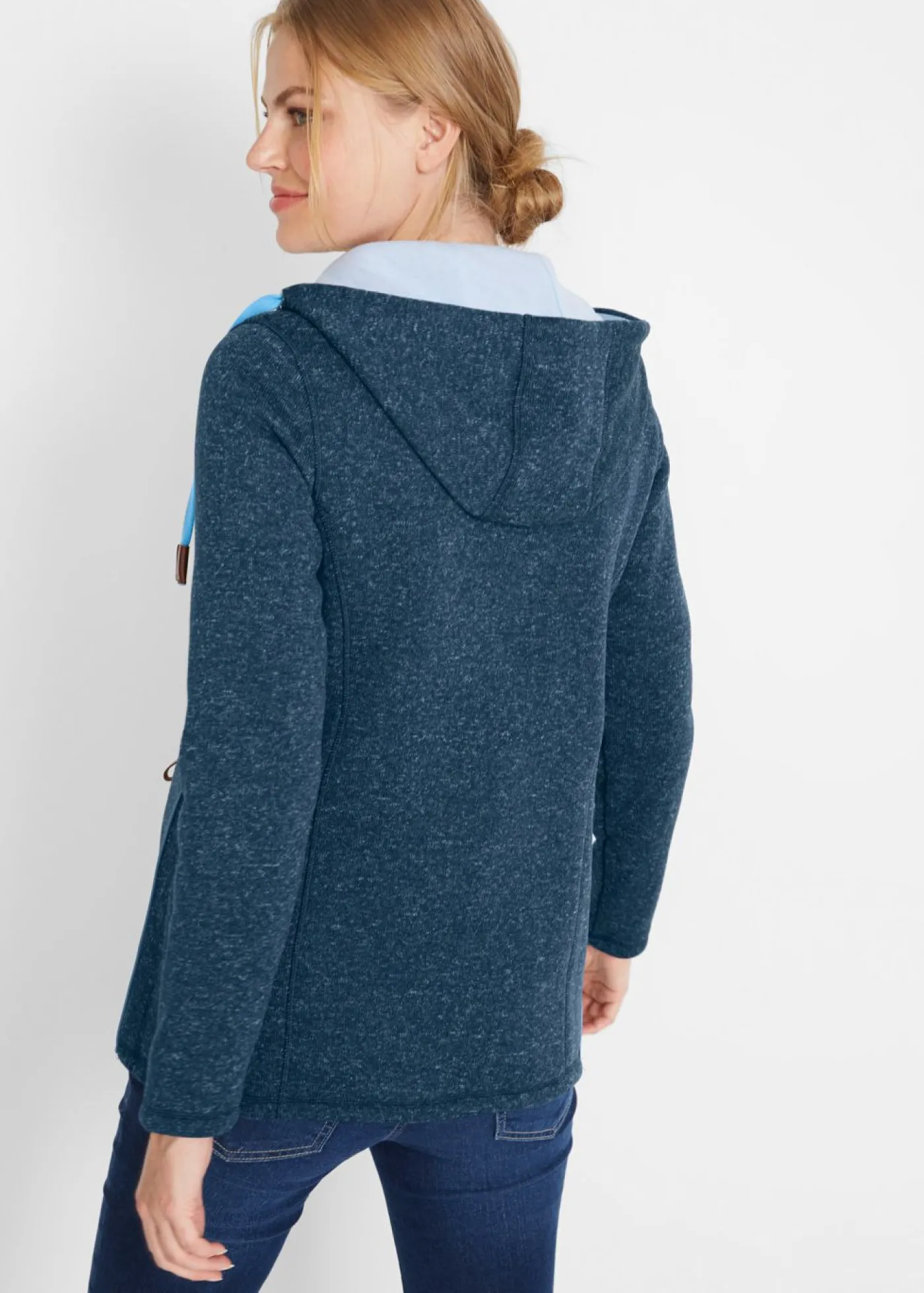 bonprix bonprix Chaqueta premamá/de porteo de tejido polar azul oscuro-azul medio moteado Best