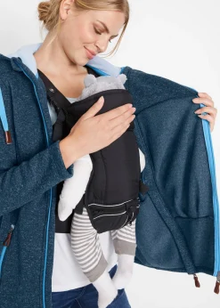 bonprix bonprix Chaqueta premamá/de porteo de tejido polar azul oscuro-azul medio moteado Best