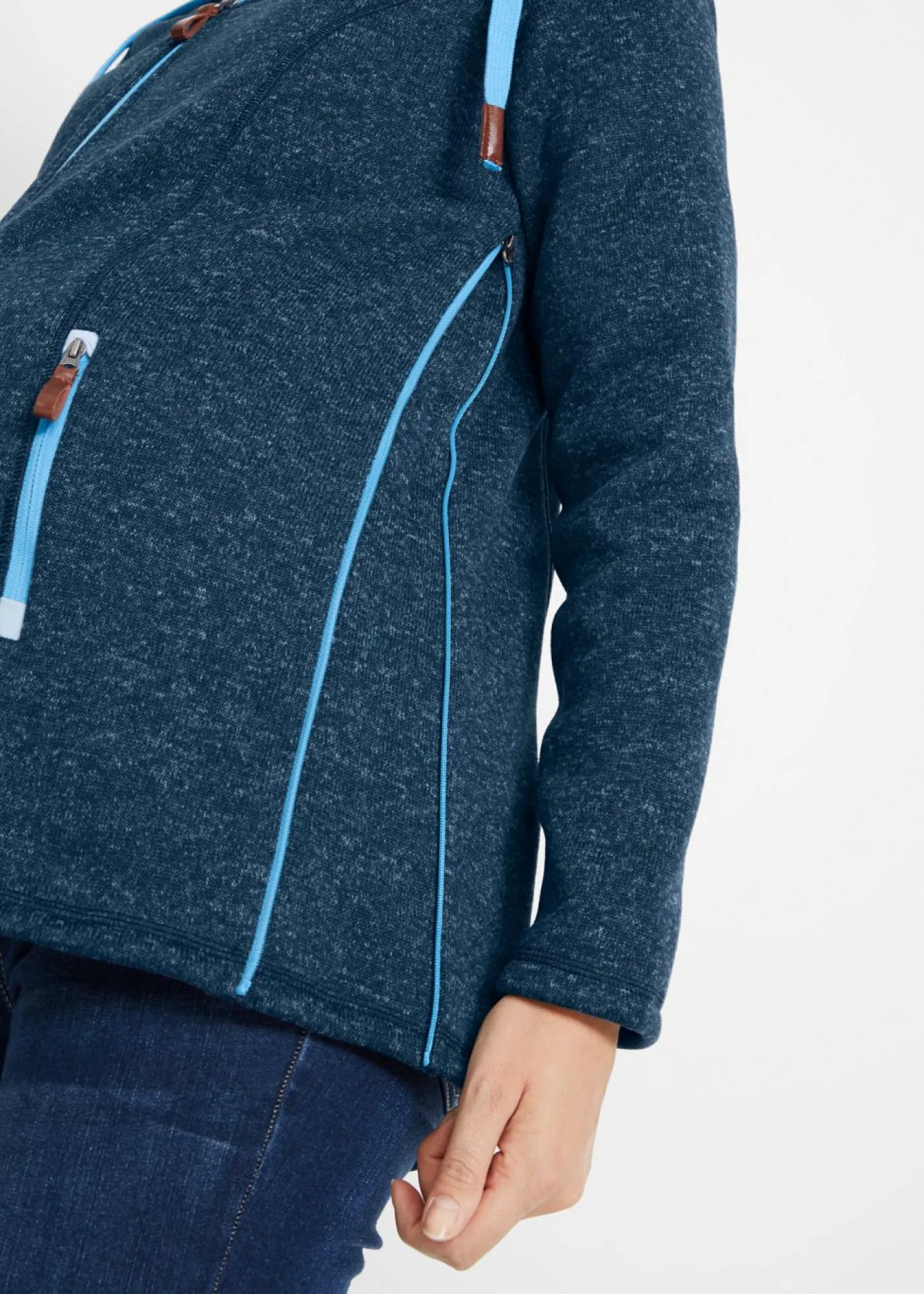 bonprix bonprix Chaqueta premamá/de porteo de tejido polar azul oscuro-azul medio moteado Best