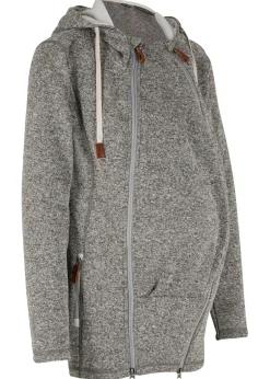 bonprix bonprix Chaqueta premamá/de porteo de tejido polar Gris pizarra/plata mate jaspeado Clearance