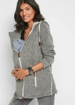 bonprix bonprix Chaqueta premamá/de porteo de tejido polar Gris pizarra/plata mate jaspeado Clearance