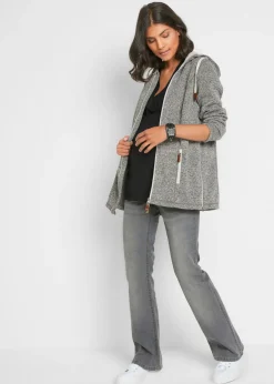 bonprix bonprix Chaqueta premamá/de porteo de tejido polar Gris pizarra/plata mate jaspeado Clearance