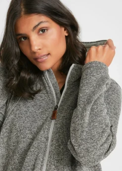 bonprix bonprix Chaqueta premamá/de porteo de tejido polar Gris pizarra/plata mate jaspeado Clearance