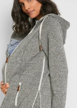 bonprix bonprix Chaqueta premamá/de porteo de tejido polar Gris pizarra/plata mate jaspeado Clearance