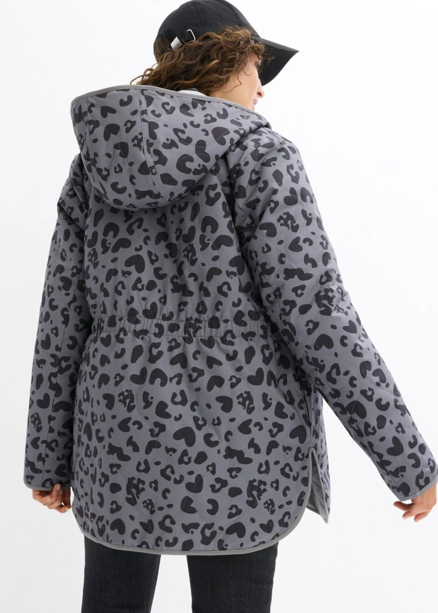 bonprix bonprix Chaqueta reversible premamá 4 en 1 con función de porteo estampado leo gris ahumado-negro Best