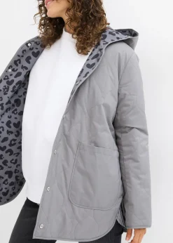 bonprix bonprix Chaqueta reversible premamá 4 en 1 con función de porteo estampado leo gris ahumado-negro Best