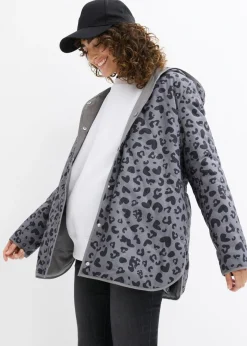 bonprix bonprix Chaqueta reversible premamá 4 en 1 con función de porteo estampado leo gris ahumado-negro Best