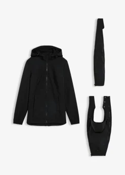 bonprix bonprix Chaqueta softshell 4 en 1 con inserto para bebé en la parte delantera y trasera Negro Best