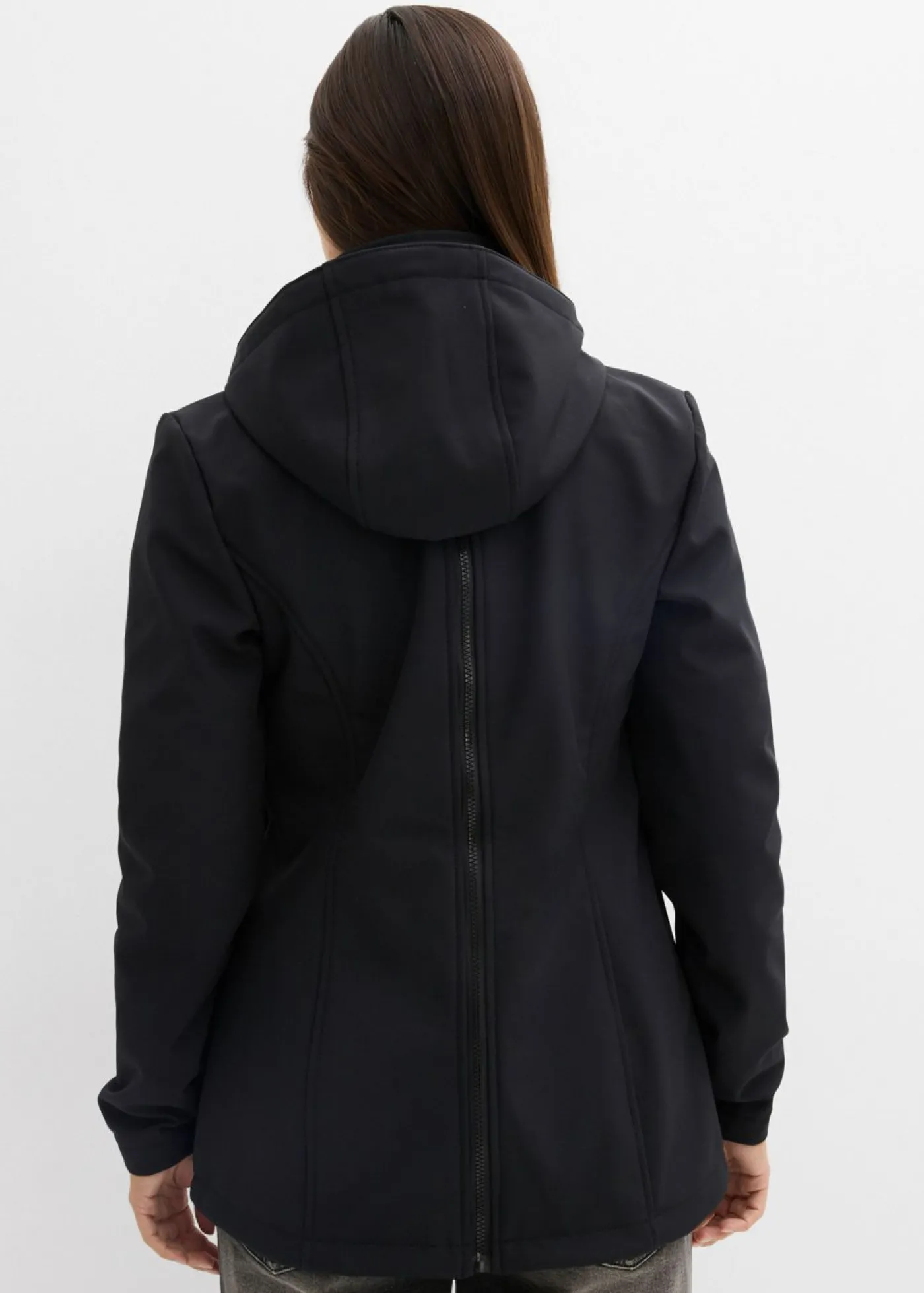 bonprix bonprix Chaqueta softshell 4 en 1 con inserto para bebé en la parte delantera y trasera Negro Best