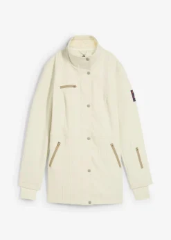 bonprix bonprix Chaqueta softshell elástica con diseño largo y tejido repelente al agua Beige Sale