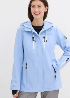 bonprix bonprix Chaqueta softshell repelente al agua Azul perla + blanco Best