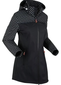 bonprix bonprix Chaqueta softshell repelente al agua con corte entallado negro topos Best