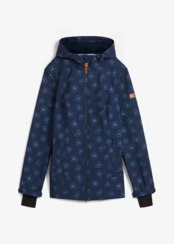 bonprix bonprix Chaqueta softshell repelente al agua con patrón de flores Azul marino de flores New