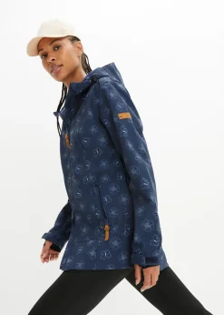bonprix bonprix Chaqueta softshell repelente al agua con patrón de flores Azul marino de flores New
