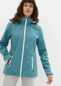 bonprix bonprix Chaqueta softshell repelente al agua turquesa profundo moteado Outlet