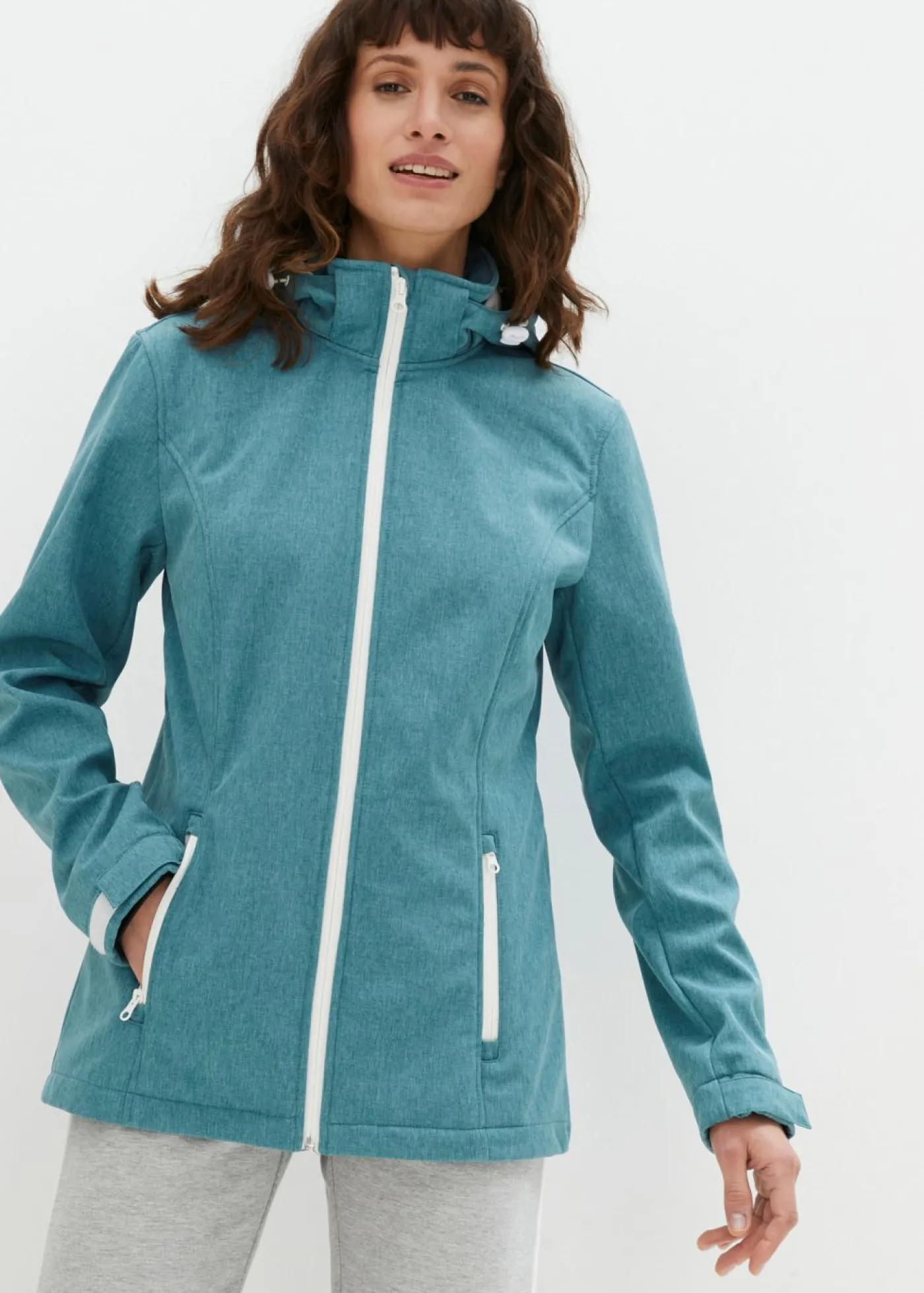 bonprix bonprix Chaqueta softshell repelente al agua turquesa profundo moteado Outlet
