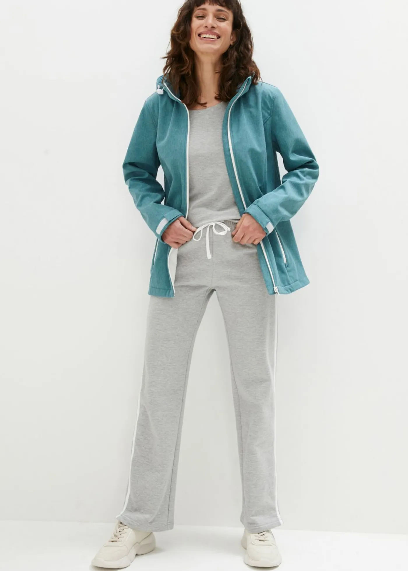 bonprix bonprix Chaqueta softshell repelente al agua turquesa profundo moteado Outlet