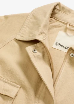 bonprix bonprix Chaqueta tipo militar de algodón puro Beige verdoso Discount